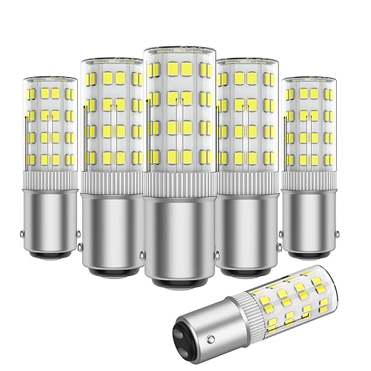 BonYei Sewing Machine Light Bulb Double Contact BA15D Push in Bulb 4W Daylight White 6000K 15T7DC Base Replacement for Singer,Kenmore Sewing Machine Light Bulb Bayonet Type Replaces