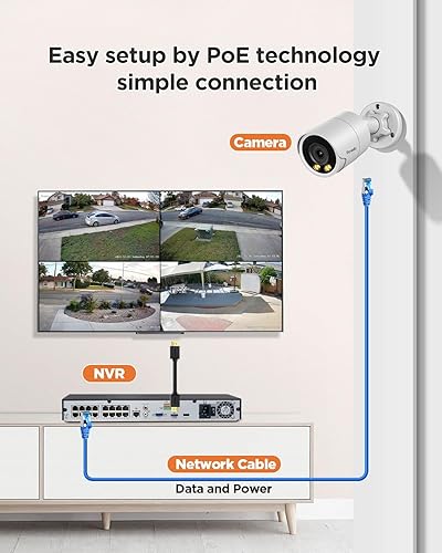 Miniatura 2 de Sistema de cámara de seguridad de 16 canales PANOOB 4K para uso comercial, NVR PoE 4K 16CH HDD 4TB, 16x cámaras IP al aire libre con cable 8MP,