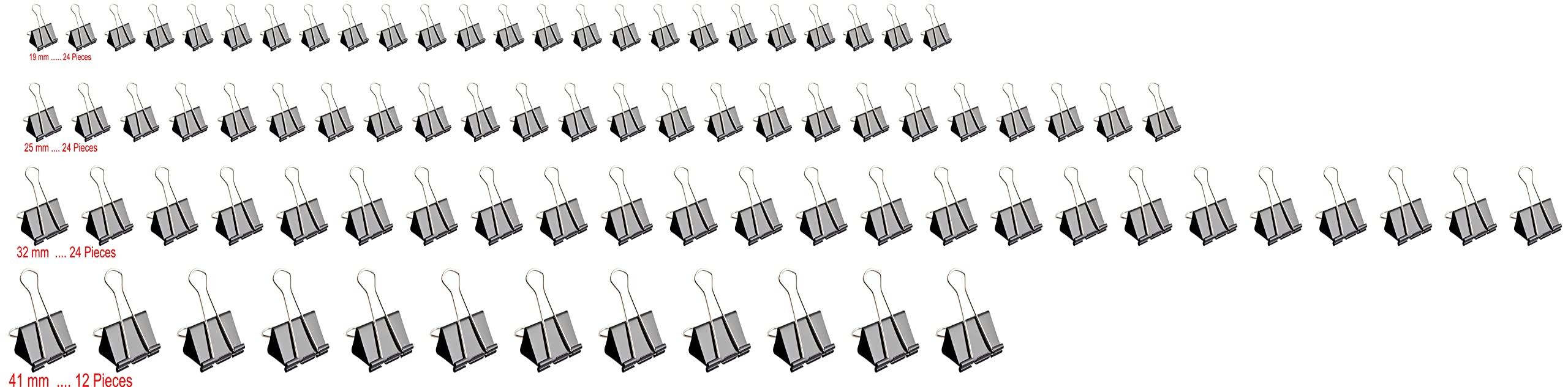 IMPRINT Set di clip per raccoglitore, 84 pezzi, dimensioni 19, 25, 32 e 41 mm, morsetti per raccoglitore, per soddisfare le diverse esigenze di utilizzo, confezionati in un barattolo riutilizzabile
