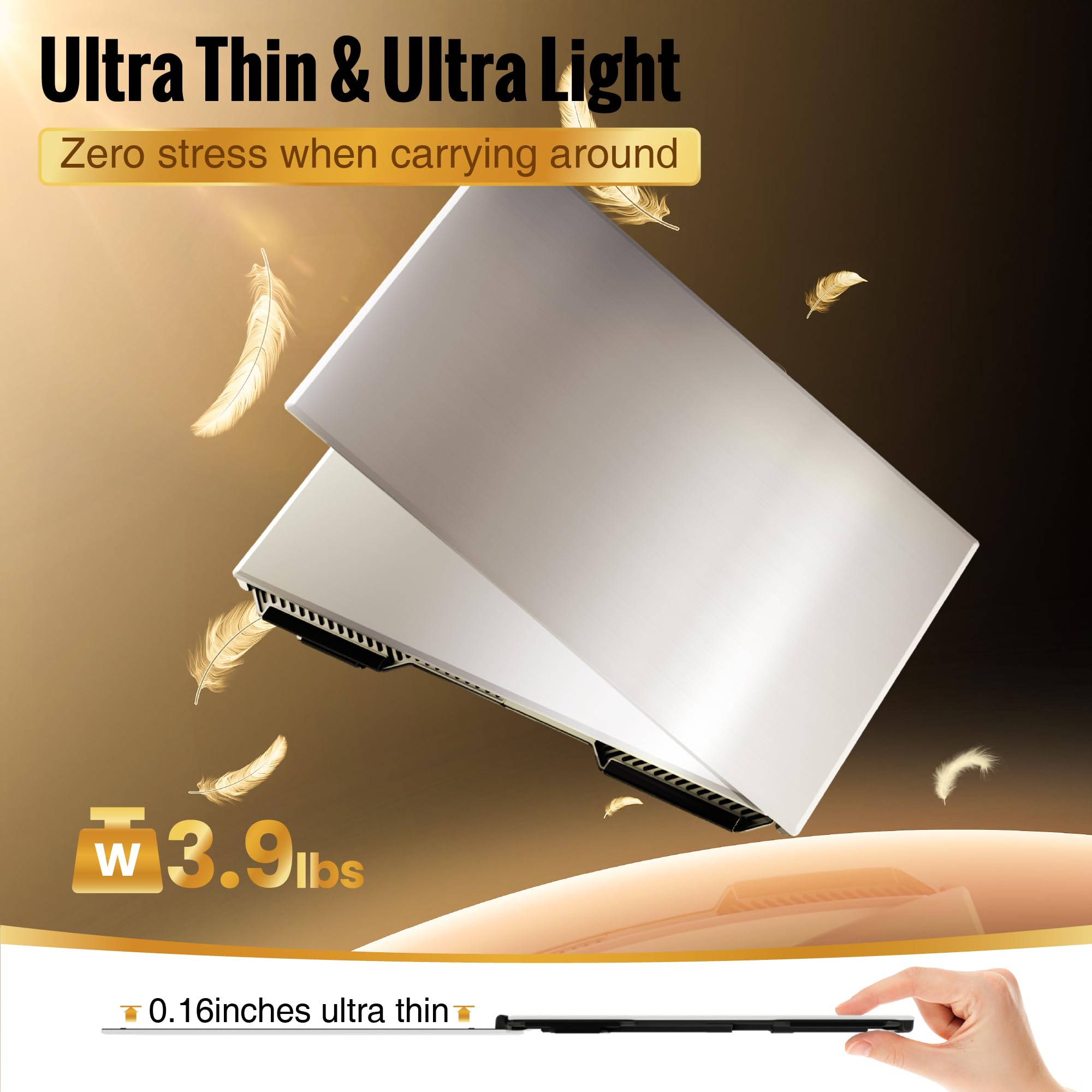 Cybotioe 2026 New One Cable Connection Laptop Screen Extender Monitor Portable, Ultra Thin 15.6" 1080P FHD Triple Screen,Fit for 13-17" Laptop, Plug & Play Compatiable with Win/Mac/Chrome/Android - 4