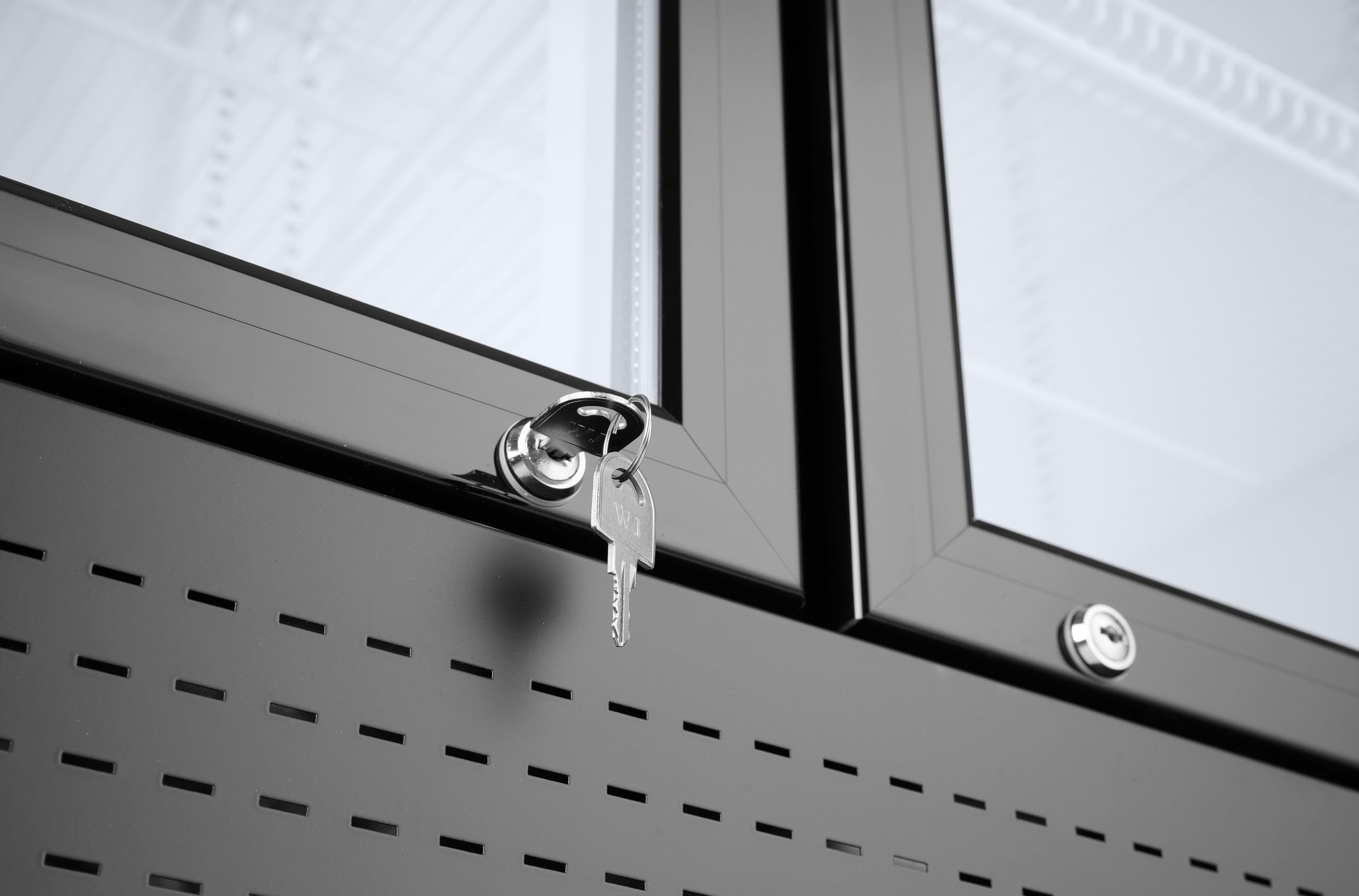 HENDI Frigorifero pubblicitario Arktic per bevande, armadio refrigerato verticale con pannello retroilluminato, 2 porte, 512L, 0–10°C, 220V, 510W, 1120x585x(H)1900mm, acciaio verniciato a polvere nero