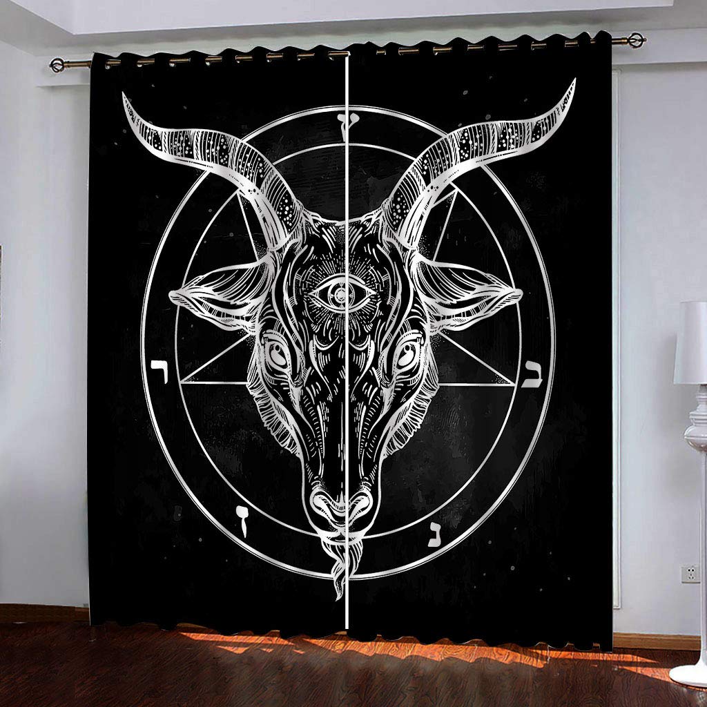 Rideau salon occultant noir constellation 140x280 cm lot de 2