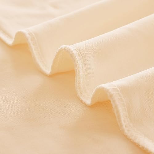 Miniatura 7 de Mantel de 3 lados de elastano champán de 6 pies para mesas rectangulares, resistente a las arrugas, elástico, para fiestas, banquetes, eventos,