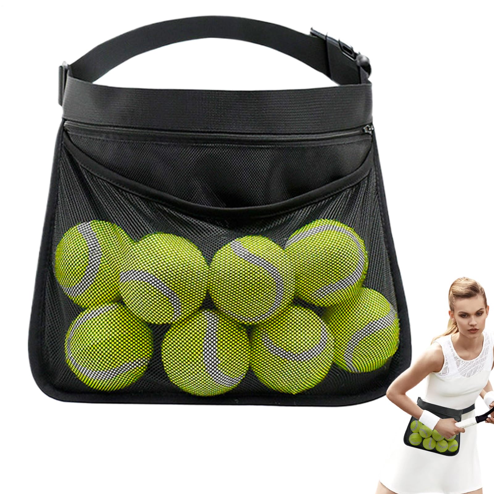 Ballaufbewahrung verstellbarer Gurt abriebfest leichtgewichtig portabel Tennisball Fitnessstudio Training Wettkämpfe Tischtennisball Pickleball Golfball