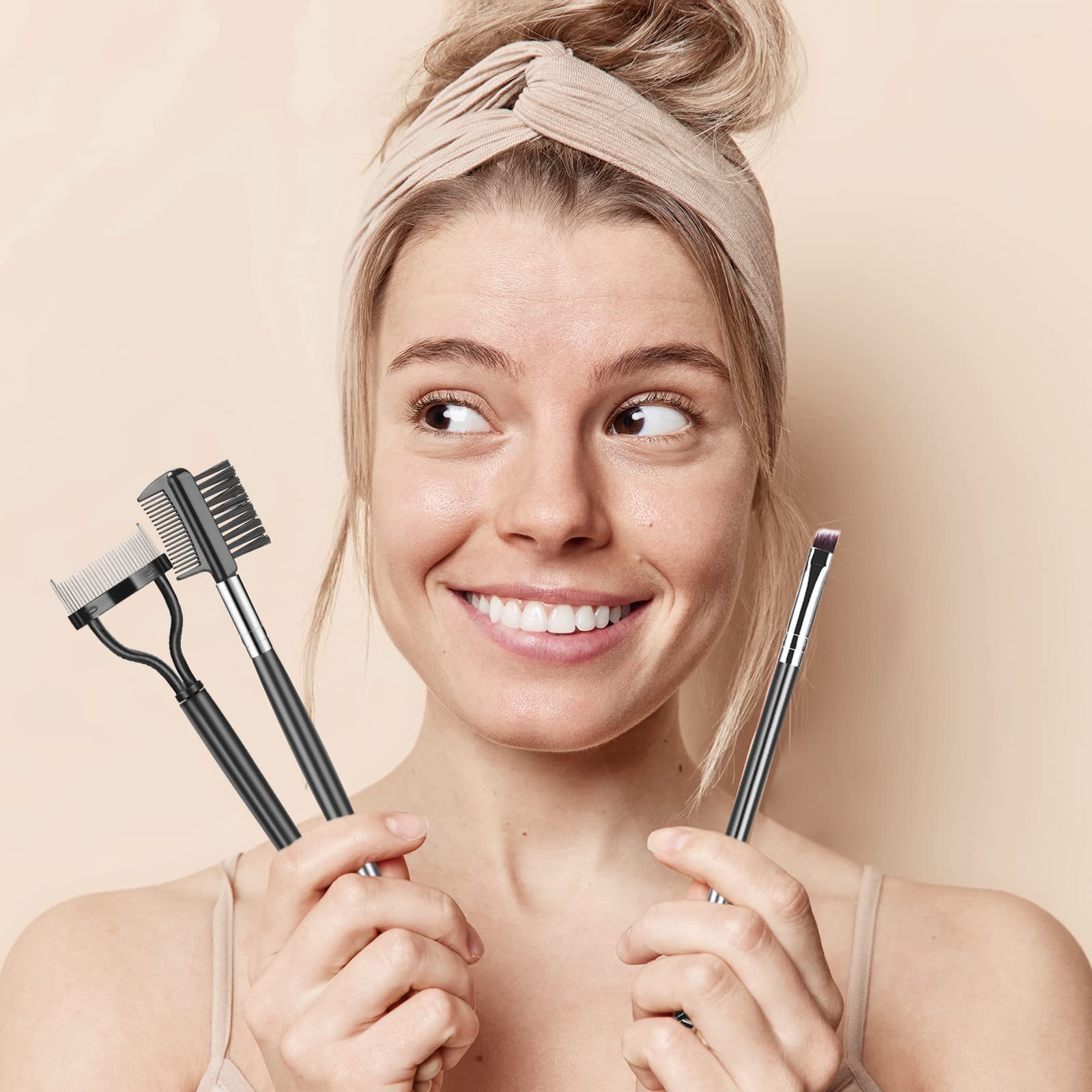 Eyebrow Brush Eyelash Separator Brow Comb & Lash Spoolie Professional Eye Makeup Tools beautiful separated lashes. (3 Pieces Set) - Image 7 thumbnail