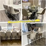 Counter Height Bar Stools Set of 4,Modern Bar Stools Set of 4,Light Grey Faux Leather Barstools with Back and Footrest,27"Bar Chairs for Kitchen Island,Cafe,Pub,Bar,Dining Room,Hold Up to 500 LBS