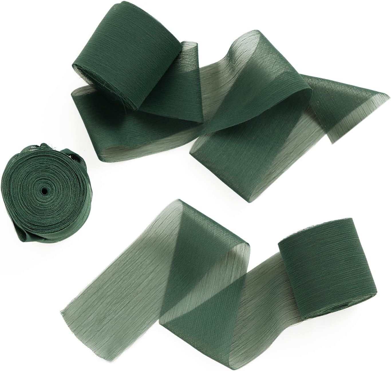 Ling's Moment Chiffon Silk Ribbon,6.7Yd Navy Blue Craft Fabric Ribbon Colors Rolls for Gift Wrapping Wedding Floral Bouquets Party Decoration,Handmade Frayed Ribbons for Baby Shower Holiday Decor