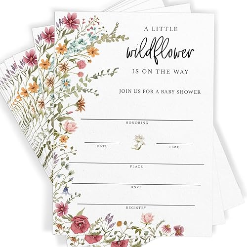 Miniatura 9 de Printed Party Juego de adivinanzas en tarro de caramelo (juego de 50), tema de flores silvestres, incluye letrero de mesa a juego