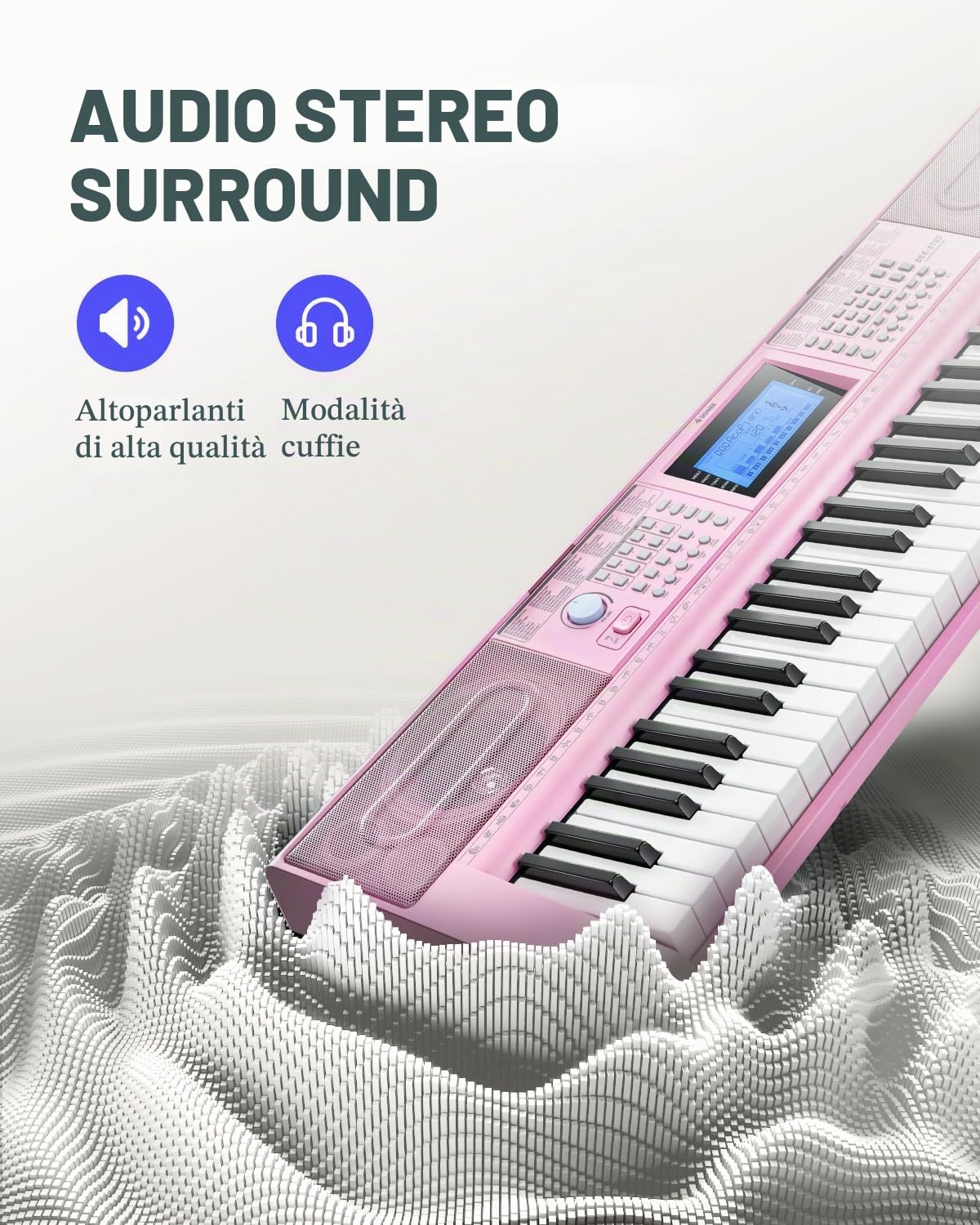Donner DEK-610S 61 Key Electronic Piano Pink Set (including piano stand, stool, microphone) EU