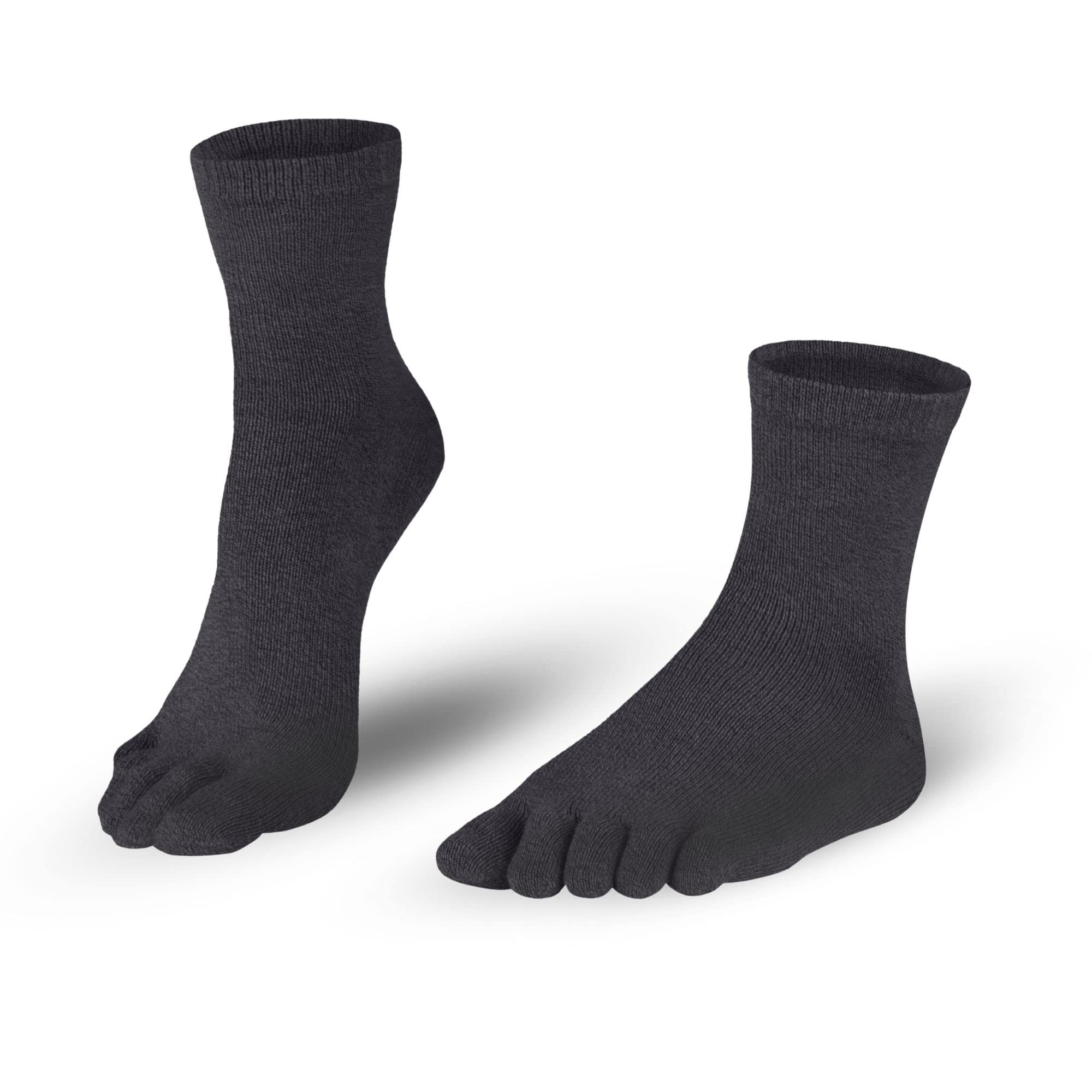 Knitido Unisex Charcoal (815) Essentials Midi, Crew Toe Socks Cotton (85%) For Everday, Size:uk 9-11 (Eu 43-46), Colour: