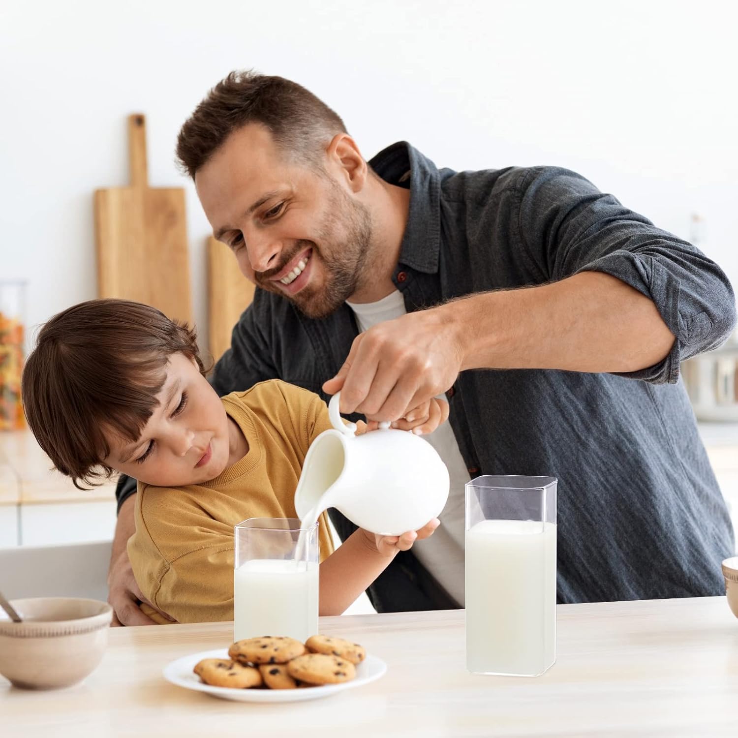 Sumind Set of 6 Square Drinking Glasses 8/13/17 oz Cocktail Glass Cups Clear Tall Cute Tumbler for Iced Tea Juice Beer Coffee Mixed Drink - Image 5