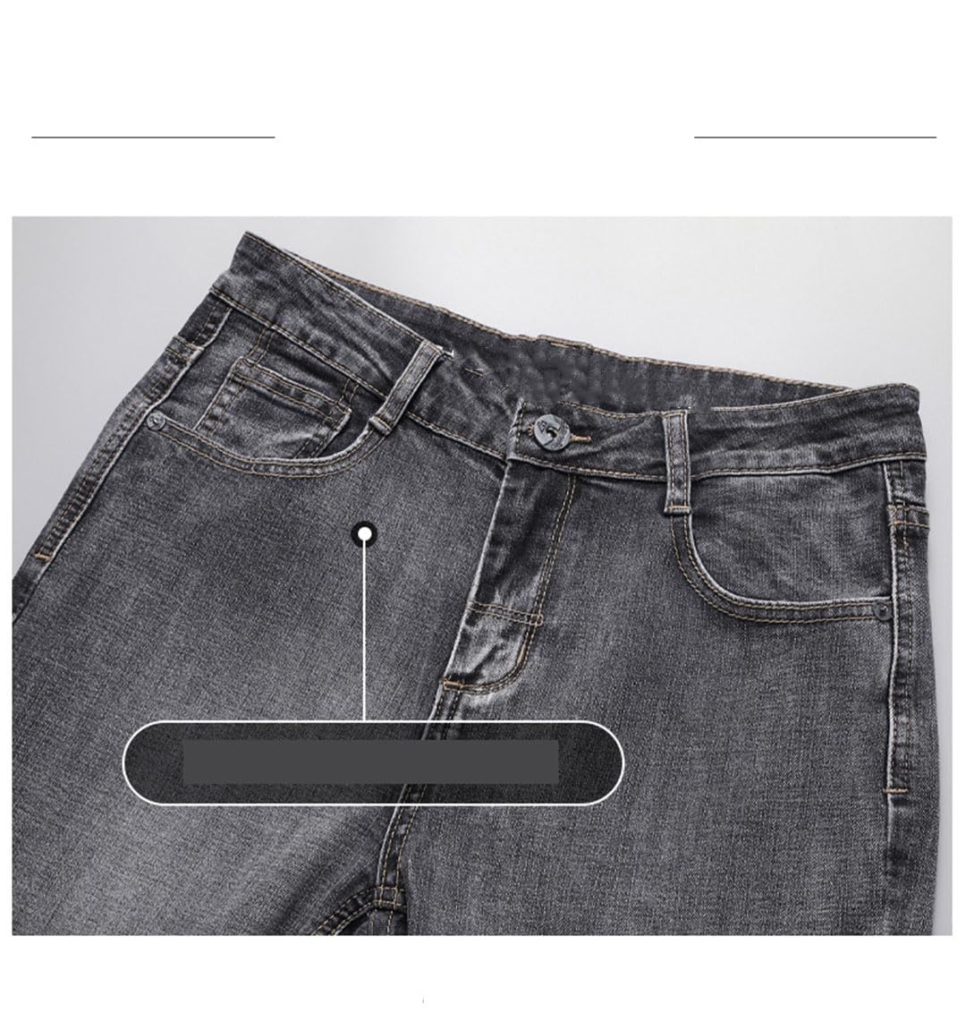 Vogrtcc Jeans da Uomo Pantaloni in Denim Elasticizzati Regolari Dritti retrò