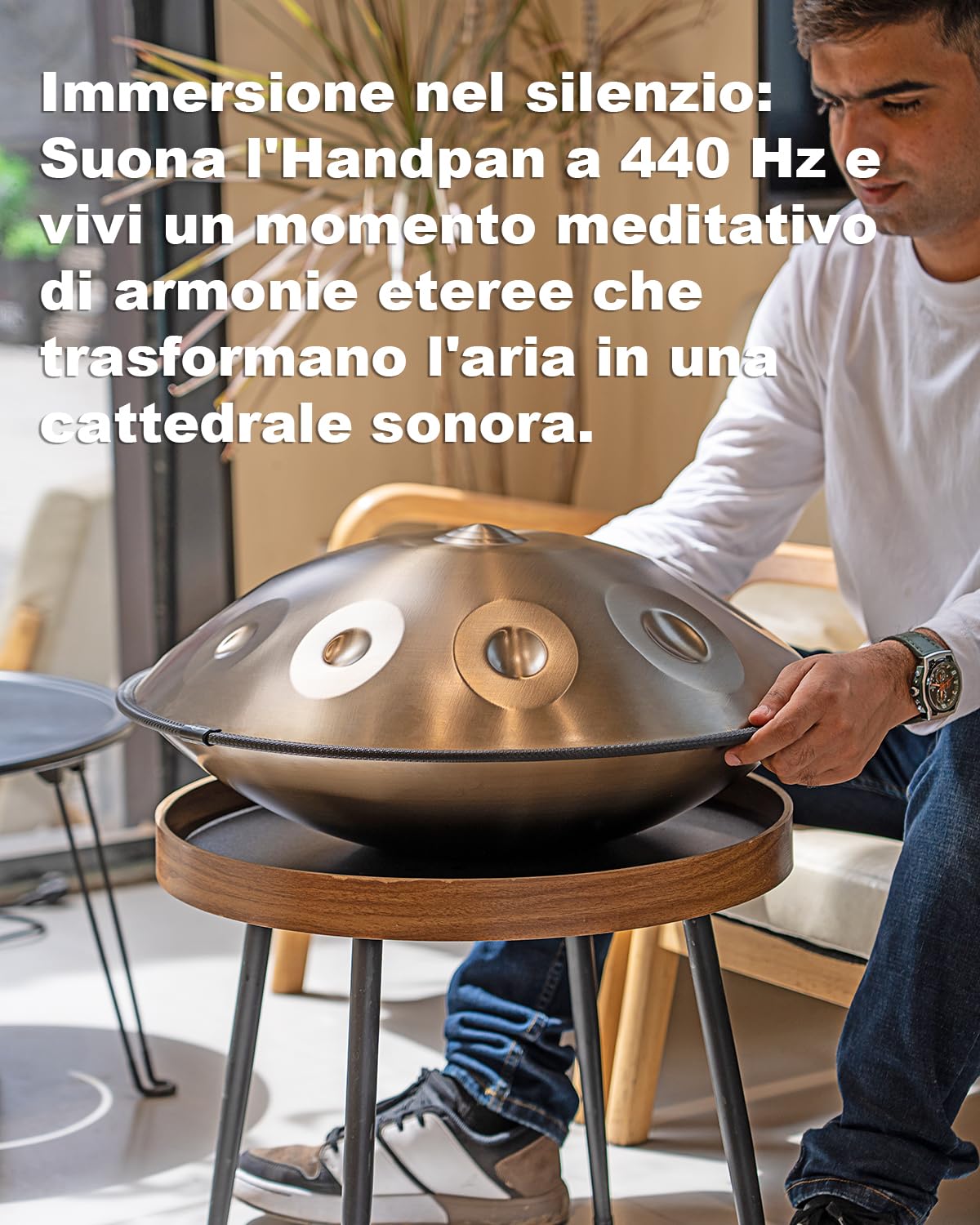 440 Hz Handpan Drum 10 Toni 22 Pollici Handpan Instrument Re Minore Handpan Music Percussione Armonica con Risonanza Confortevole Ideale per Principianti Sound Healing Meditazione