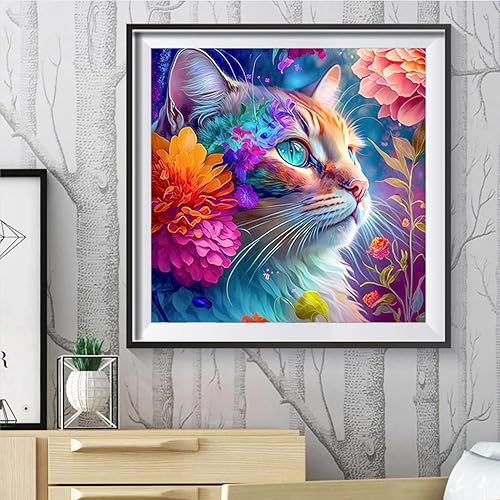Miniatura 3 de ijbnhd Pintura de diamante de gato de taladro completo, kit de pintura de diamantes 5D, diamantes de imitación redondos, kits de pintura de