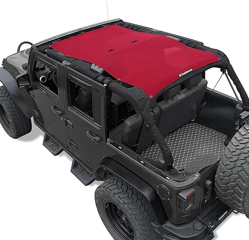 Miniatura 12 de Shadeidea JK - Funda para techo de malla suave compatible con Jeep Wrangler JKU (2007-2018) - Bloqueador UV contra el ruido del viento - Garantía