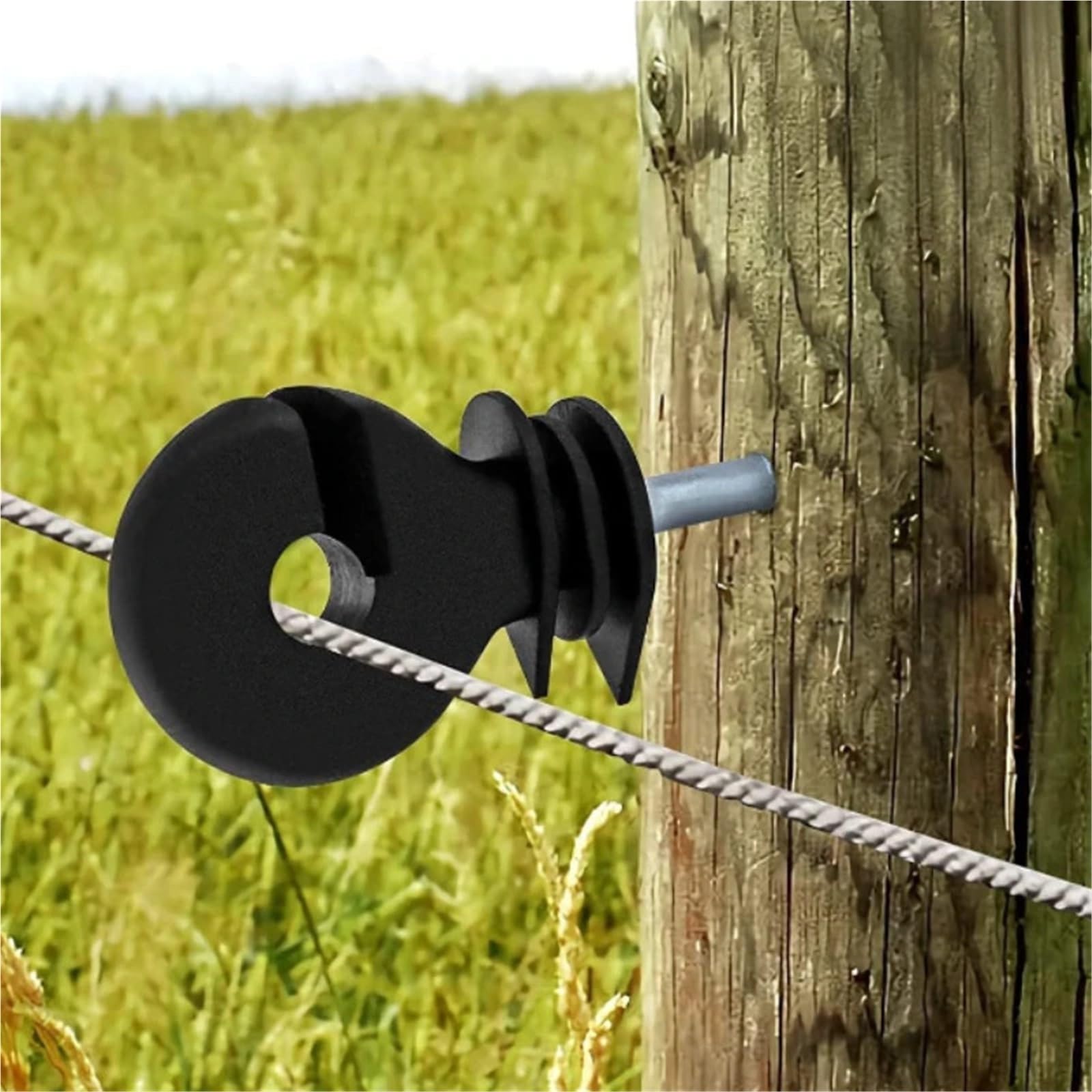 Anillo Aislador Aisladores Anillo atornillable for valla aislante de enrejado eléctrico negro for cría animales en jardines agrícolas(30pcs)