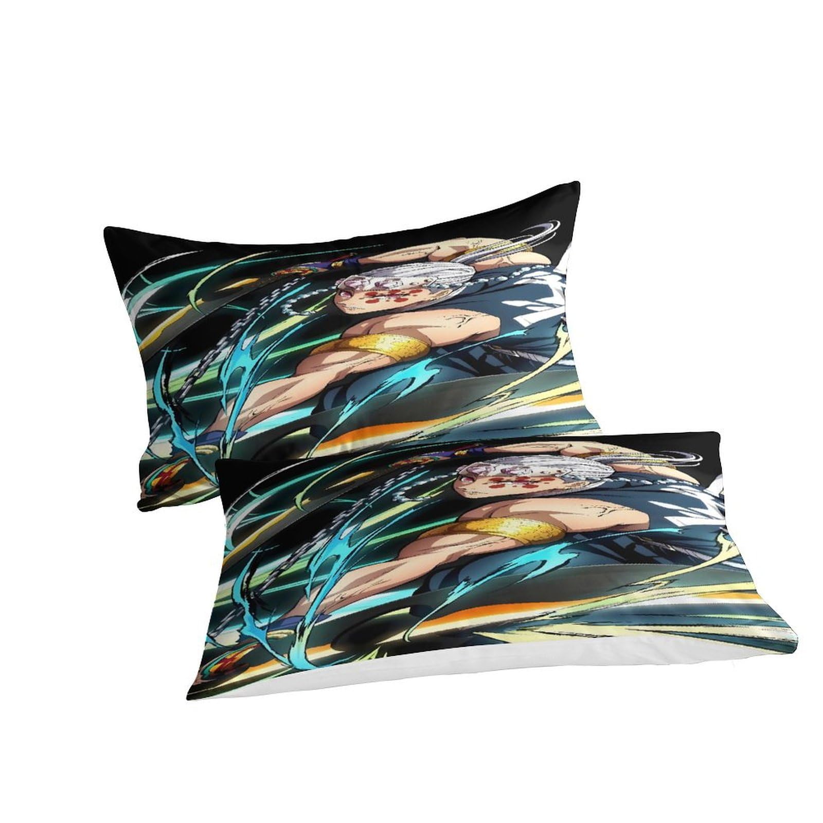 Impression 3D Microfibre Housse De Couette Demon Slayer 3D - Parure Lit 3 Pièces Super King 260x220cm - Microfibre Douce Parure Lit Demon Slayer