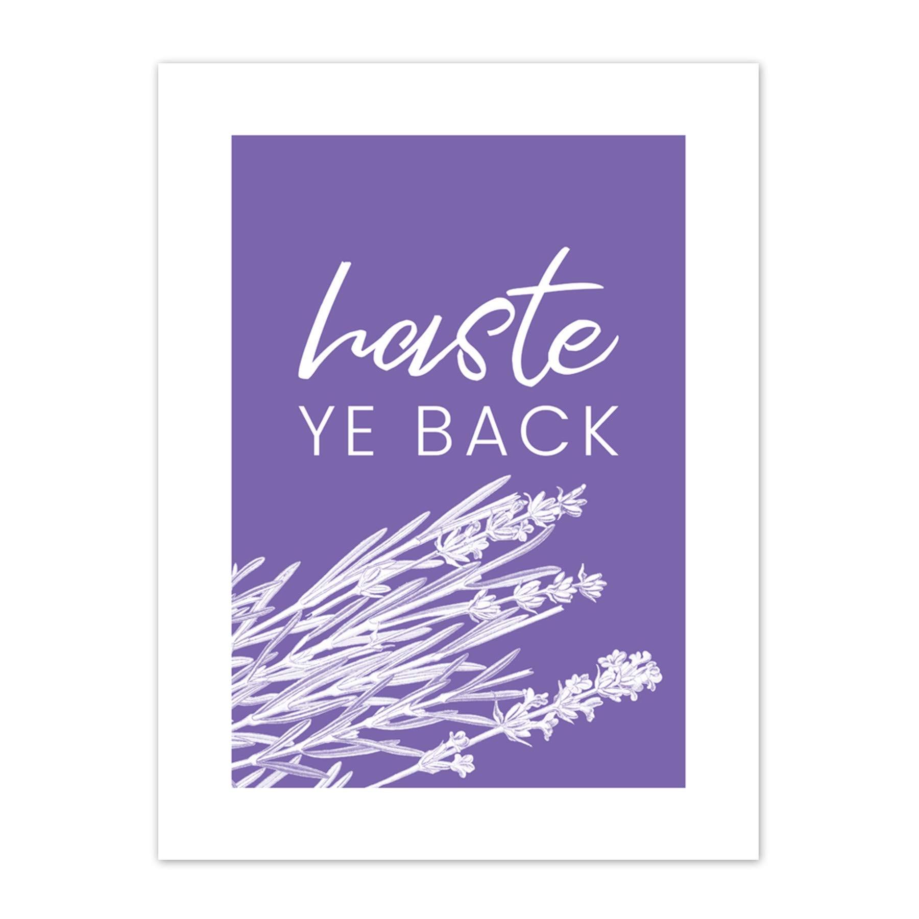 Scotland Flower Quote Haste ye Back Canvas Wall Art Print