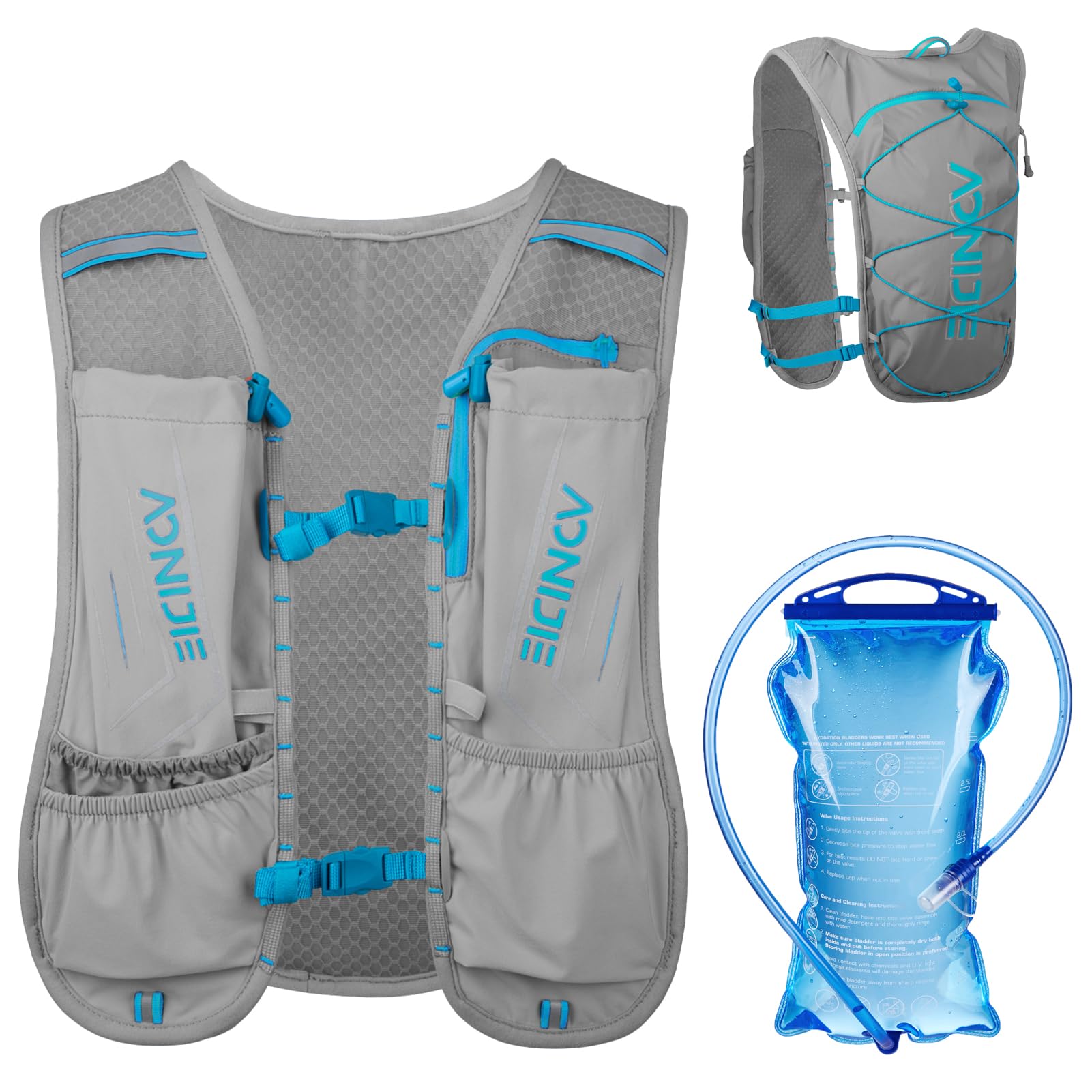 Azarxis Hydration Running Vest Backpack Pack 5L 5.5L for Women and Men Jogging Trail Race Marathon Cycling Hiking