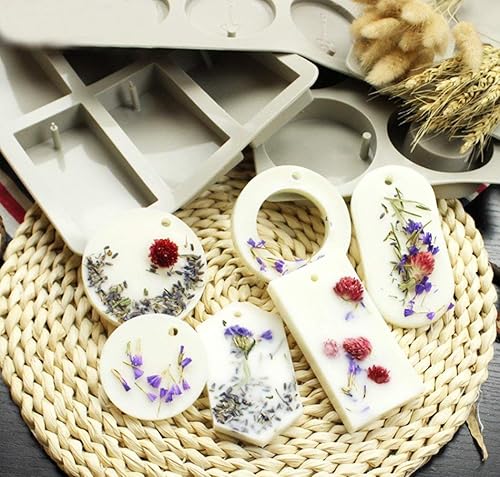 Miniatura 5 de KOOTIPS - Moldes de cera de silicona, moldes de joyería de resina con agujero para colgar para hacer manualidades de joyería