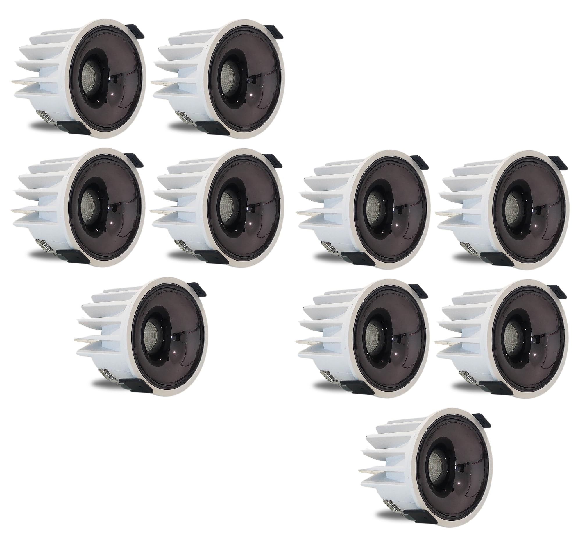 D'Mak 18W LED Creta COB Spot Light White Body Shining Black Reflector (3in1, Pack of 10)