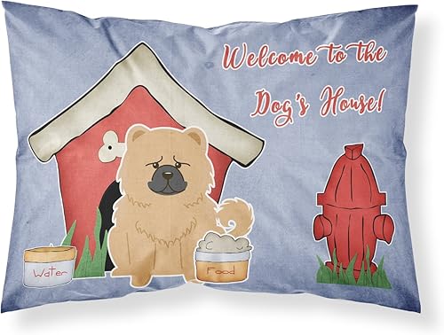 Caroline's Treasures BB2898PILLOWCASE - Funda de almohada decorativa de tela color crema Chow Chow Chow, ligera, súper suave, fácil de cuidar, funda