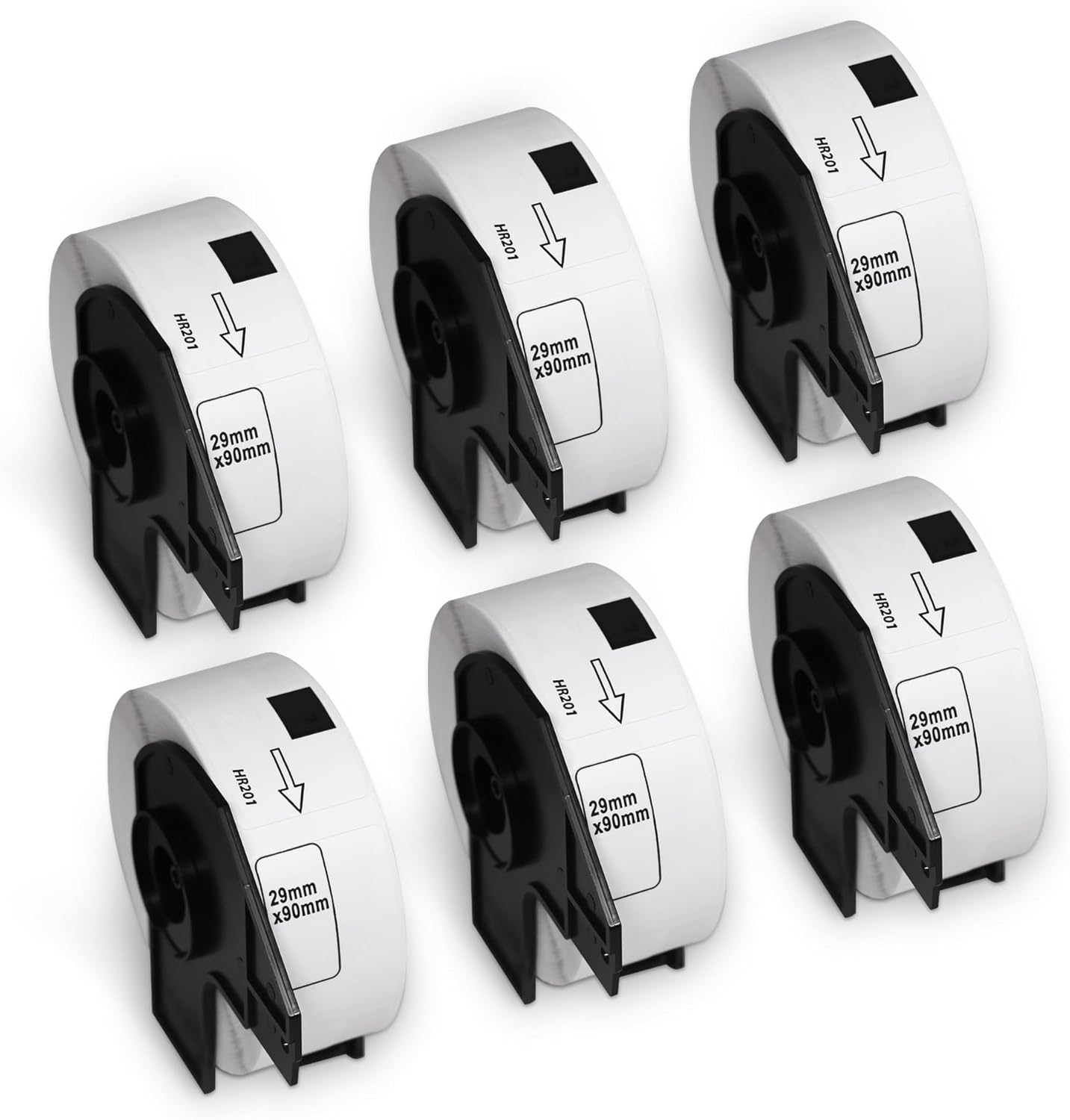 BETCKEY - Removable Film Label Replacement for Brother DK-1201 (1-1/7" x 3-1/2"), Durable Waterproof Address Label, Compatible with Brother QL Printers [6 Roll, 2400 Labels]