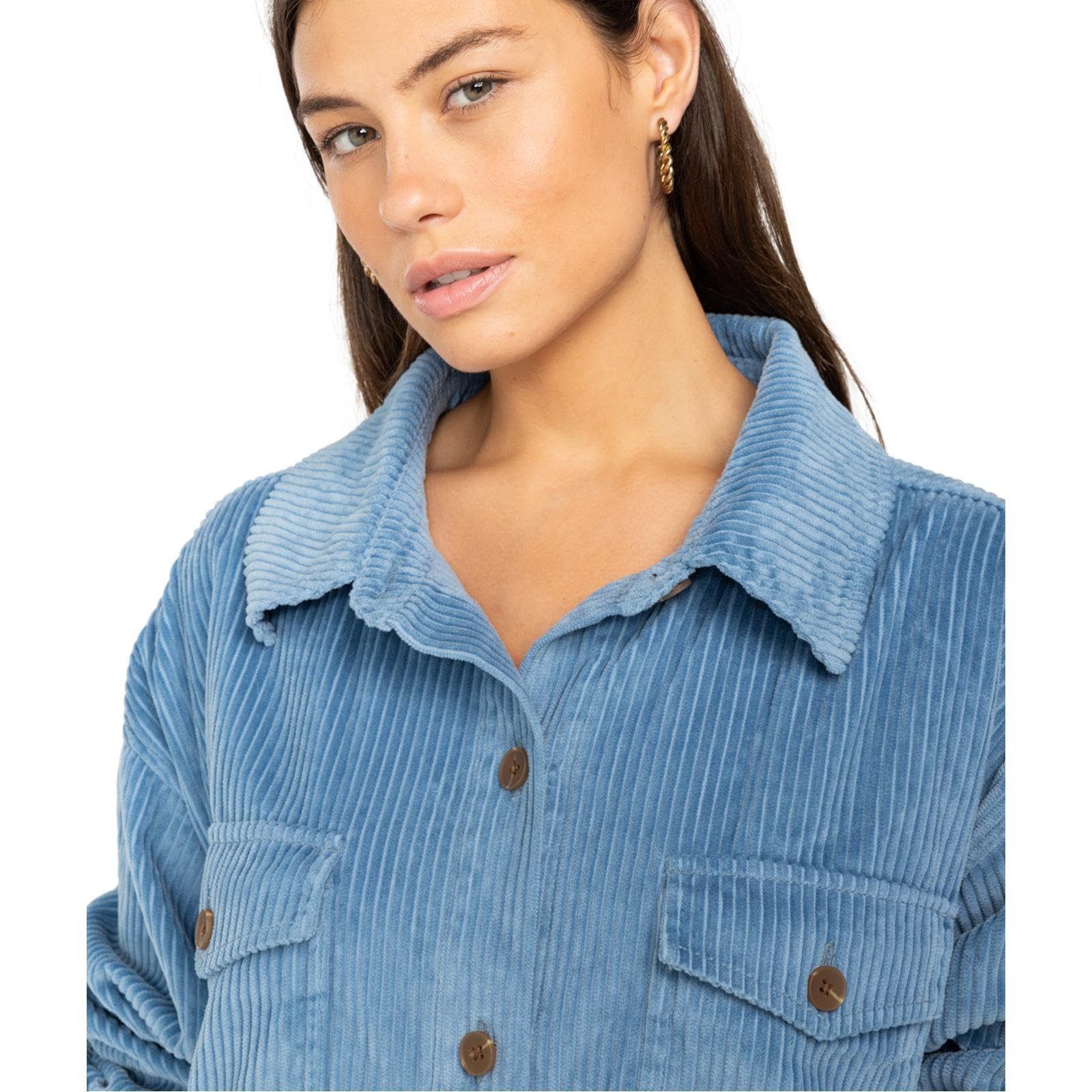 BILLABONG Robe chemise d'hiver à manches longues en velours côtelé pour femme