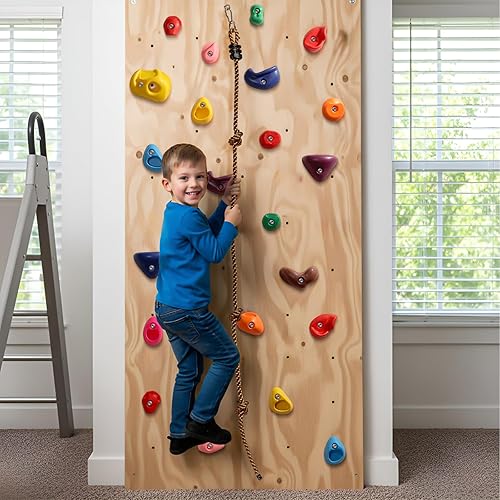 Miniatura 6 de SEKKVY 25 soportes de escalada en roca con cuerda de escalada anudada de 6.56 pies, soportes de escalada para niños para interiores y exteriores,
