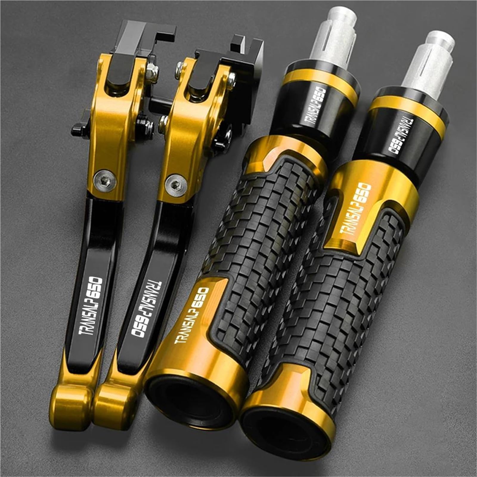 CFSJRXZ Clutch Levers Motorcycle Brake Clutch Lever Non Slip Handlebar Grips for XL 650V Transalp XLV 650 2001-2007 with Handle Bar End Motorbike Brake Lever Handlebar Grips(Color 2)