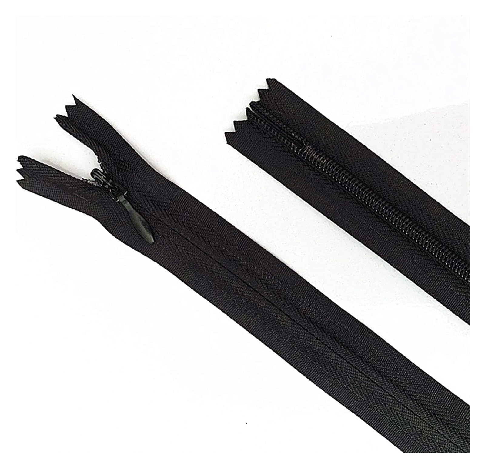 dfEDRd Nylon Coil Zipper by The Yards, 10pcs 3# Concealed Zipper, Nylon Sewing Zip Ring, 20-60cm(Black,20cm)