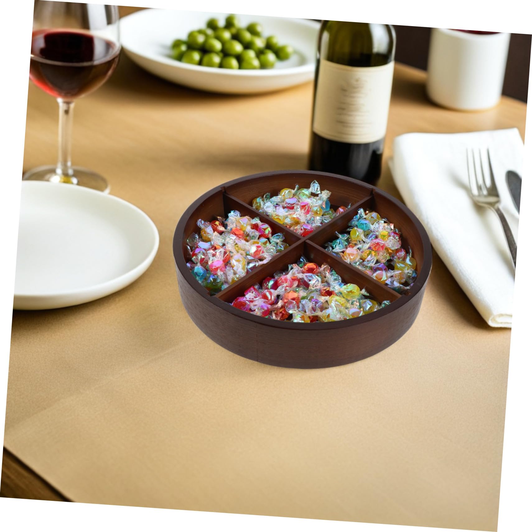 MAGICLULU Boîte de Rangement Alimentaire avec Couvercle Plateau à Fruits Secs Compartimenté Boîte à Noix et Bonbons pour Salon et Cuisine