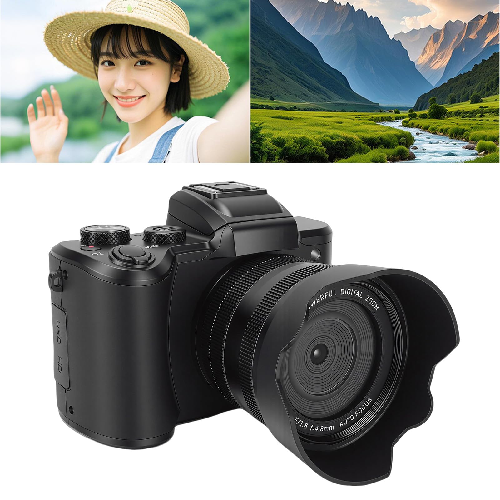 Fotocamera Digitale per Fotografia, Fotocamera per con Zoom 16X 8K 88MP per Principianti per Fotografia, Compatta da Viaggio con Flash Paraluce Touch Screen per YouTube Travel
