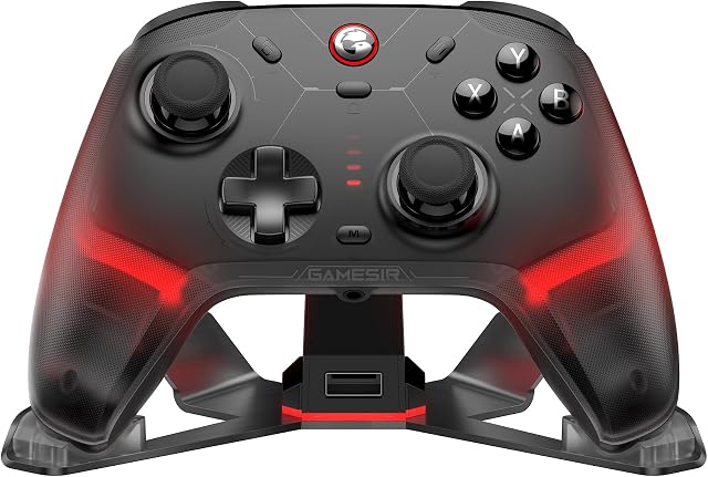 GameSir Cyclone PC Controller Mag-Res TMR Sticks 1000Hz Report Rate Hall & Micro 2-in-1 Triggers RGB Lighting with Charging Dock for PC/Switch/iOS/Android(Black)