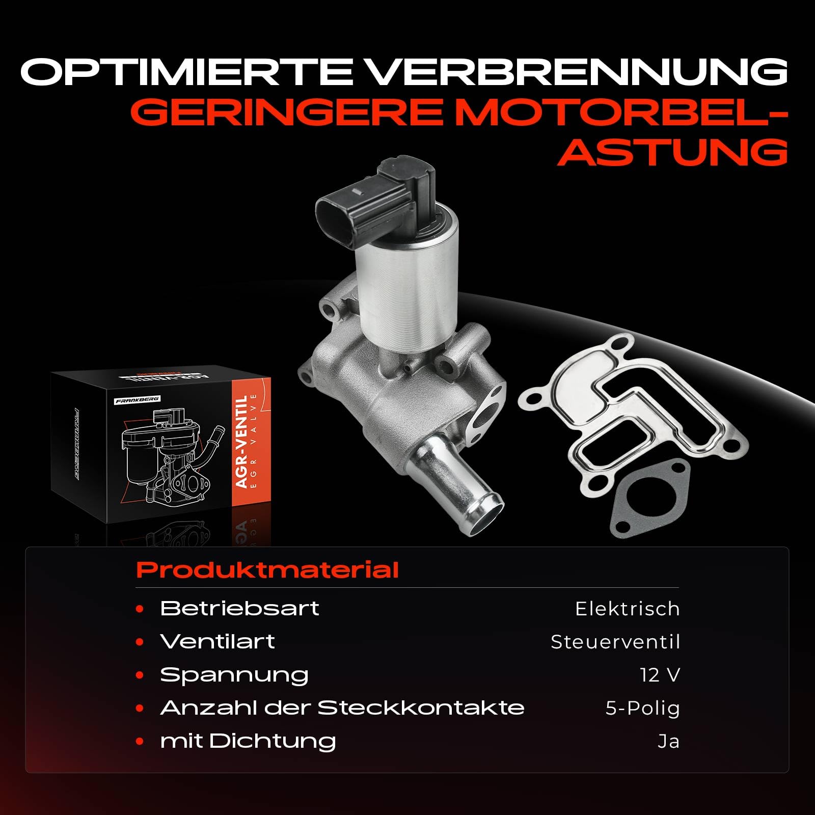 Frankberg AGR-Ventil Abgasrückführung Kompatibel mit Astra G F08 F48 F35 F69 2007-2009 Corsa C F08 F68 X01 2005-2012 Corsa D S07 2006-2014 Replace# 5851057