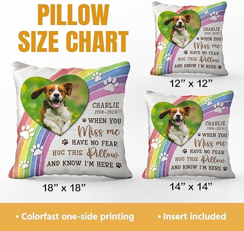 Miniatura 6 de Pawfect House Almohada conmemorativa personalizada para mascotas (inserto incluido) Abraza esta almohada y sé que estoy aquí, regalos conmemorativos