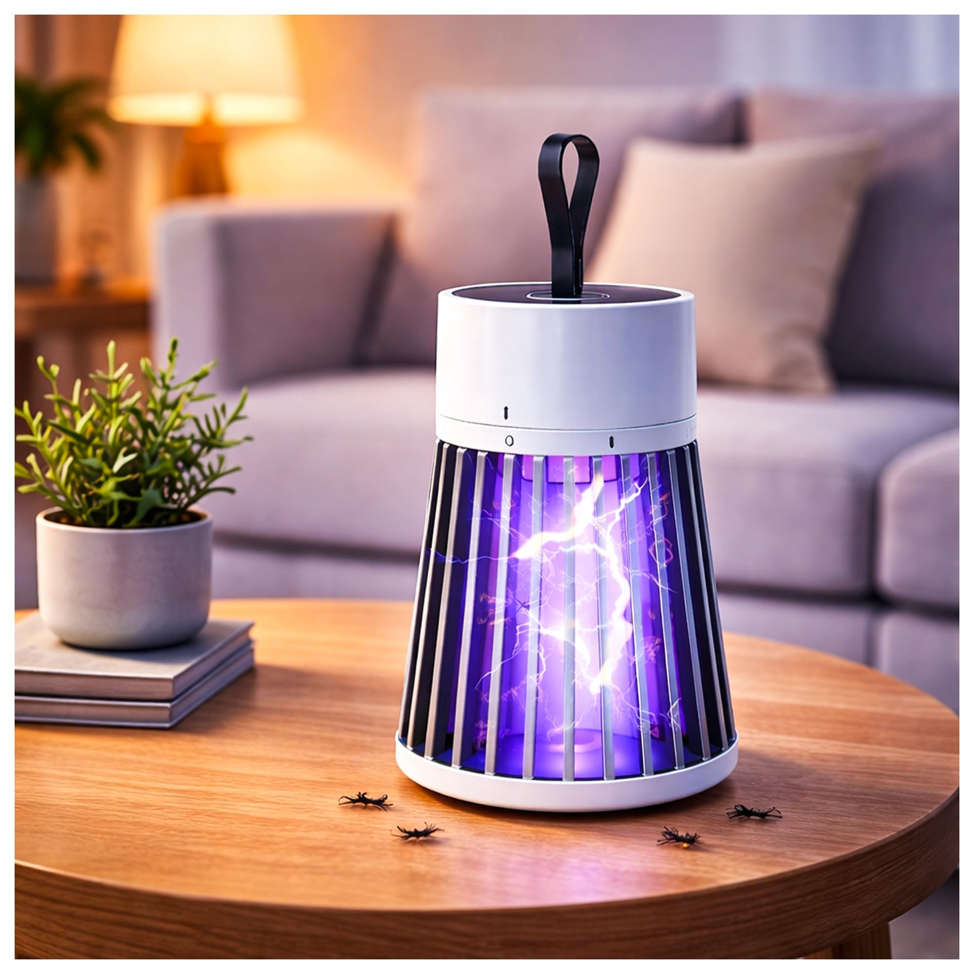 Eightiz Electric Mosquito Killer Lamp with UV Light | USB Powered Bug Zapper with LED Night Lamp | Silent & Safe Indoor & Outdoor Mosquito Trap Machine for Home-image-30