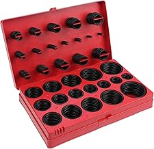 Gueenky 419 Pieces Nitrile Rubber O-Ring Gaskets, 3-50mm Rubber O-Ring Box, 32 Size Sealed Washer Set with Hooks, Assorted Ring Gaskets Set for Hydraulic Plumbing
