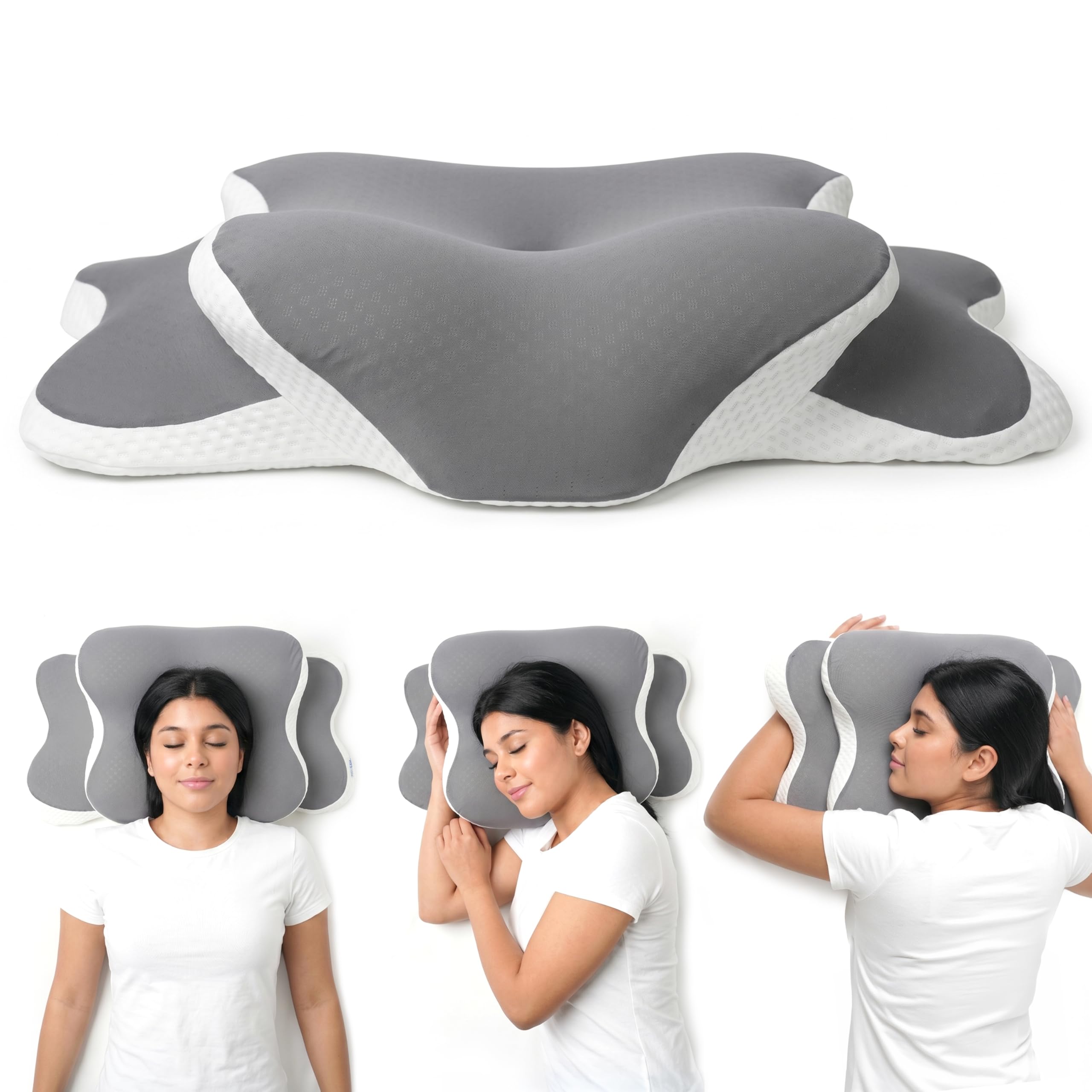 Cuscino Cervicale per dormire in Memory Foam – Supporto Collo e Spalle, Design Ortopedico con Federa Traspirante, Ideale per Sonno Laterale o Supino