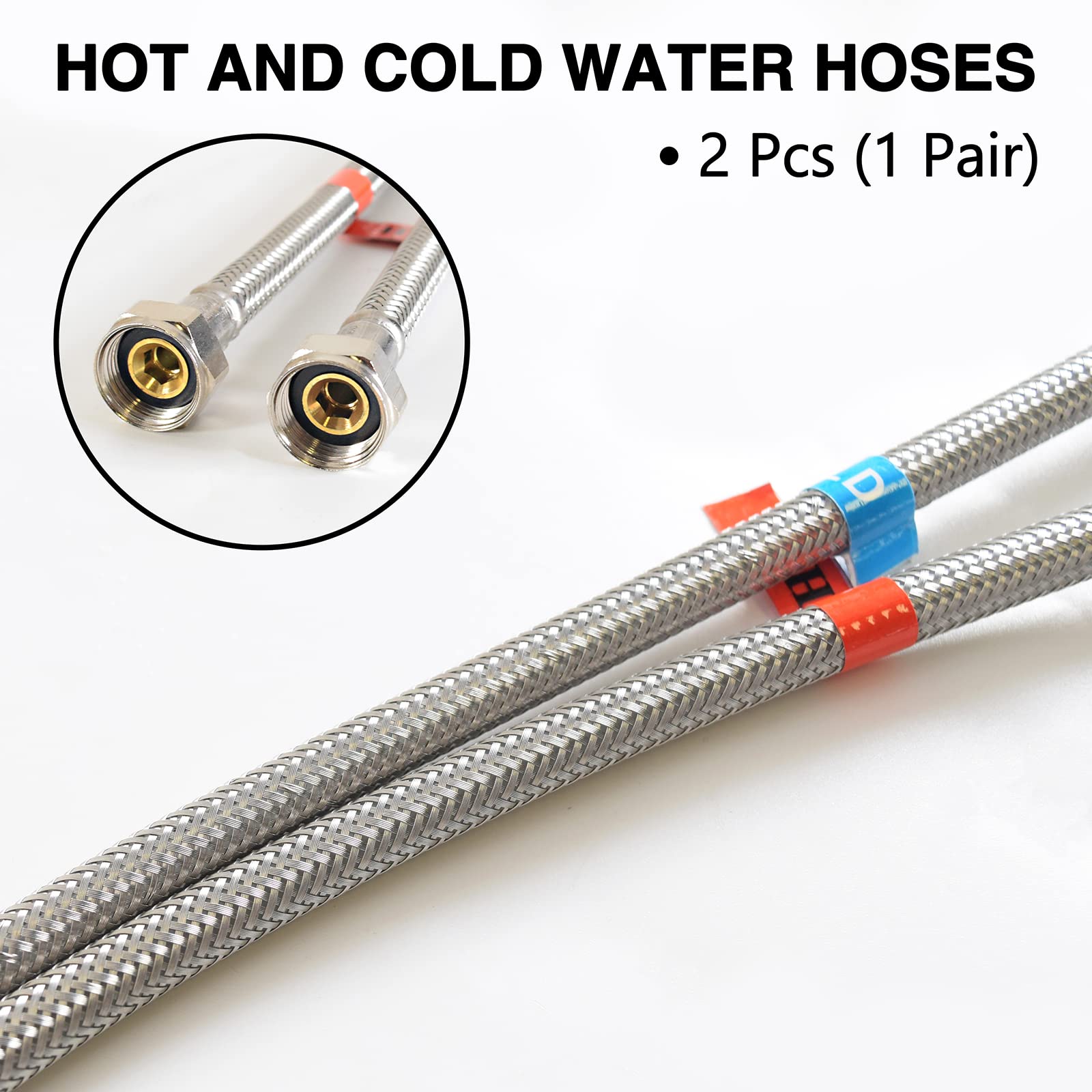 Hoimpro 24-Inch Long Bathroom Kitchen Faucet Connector