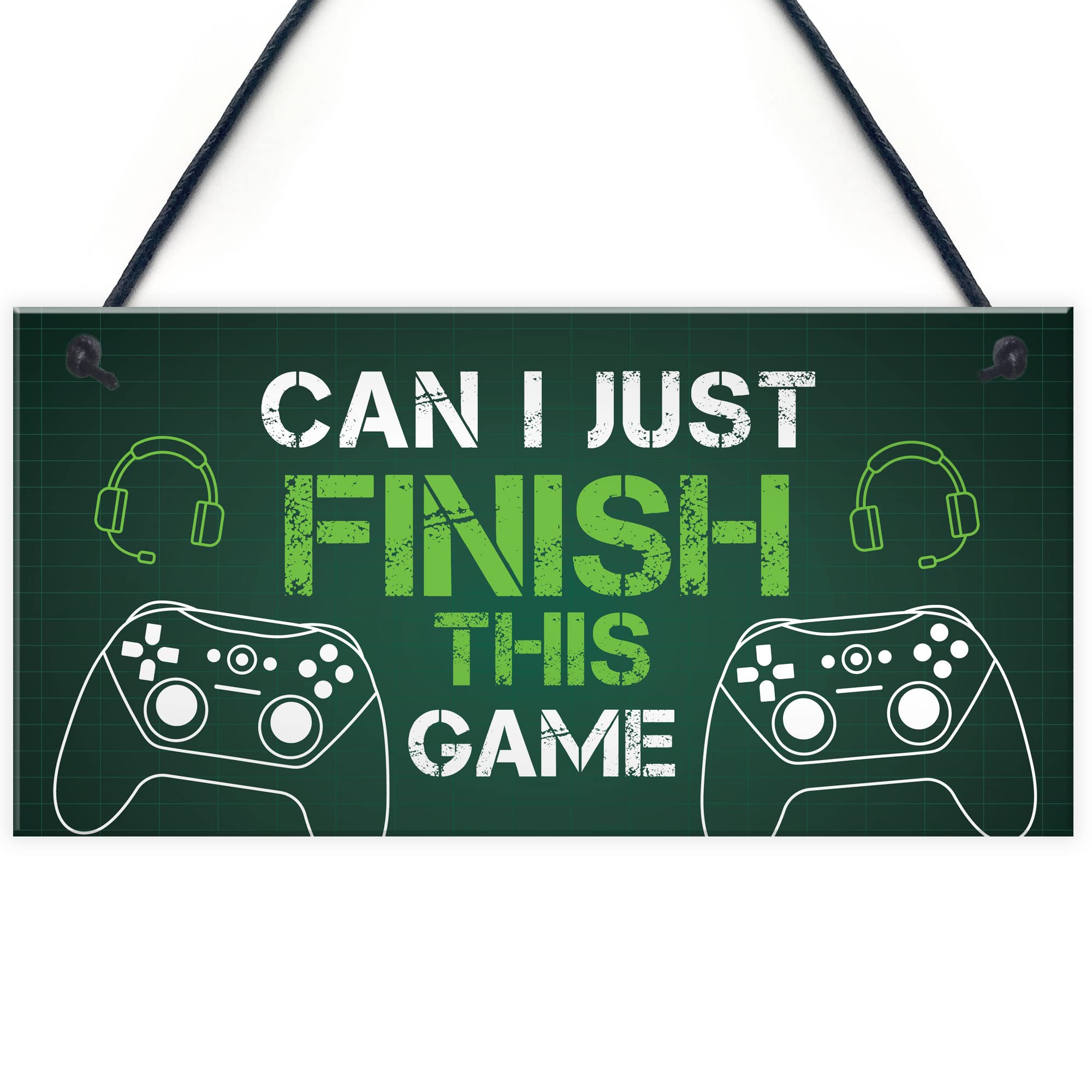 Red Ocean Gamer Finish The Game | Novelty Gaming Accessories For Boys Bedroom, Games Room | Gamer Gifts For Son Brother | Hanging Wall Sign For Gamer Room