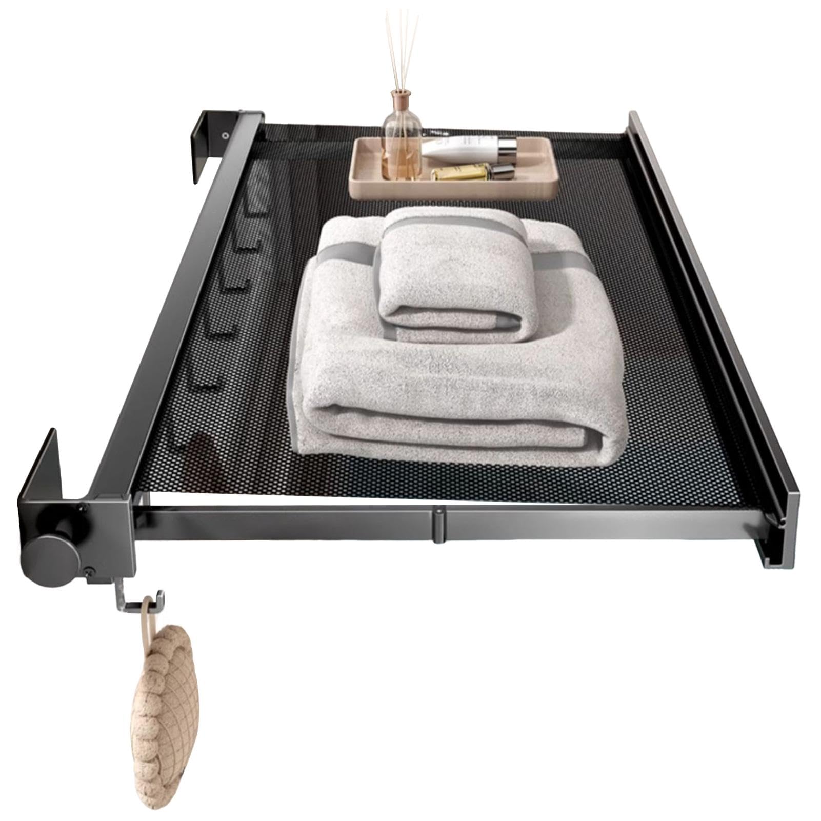 Stendibiancheria da parete, stendibiancheria da parete, supporto per asciugatura a parete con gancio, accessori da bagno, rete per asciugare vestiti, porta asciugamani per biancheria intima