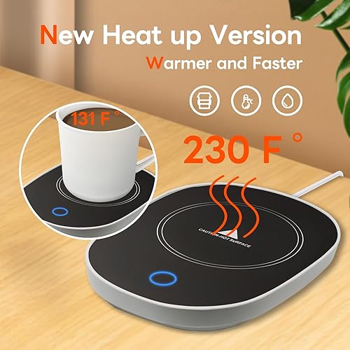 Miniatura 6 de Calentador de taza de café para escritorio, calentador de taza de café para escritorio con apagado automático, juego de calentador de regalos de