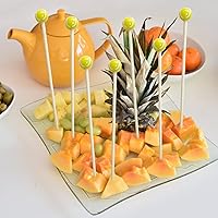 Vista 6 de 200 púas de cóctel de tenis, 4.7 pulgadas, decoración de tenis, extremo de pelota deportiva, brochetas de cóctel, palillos de dientes de frutas