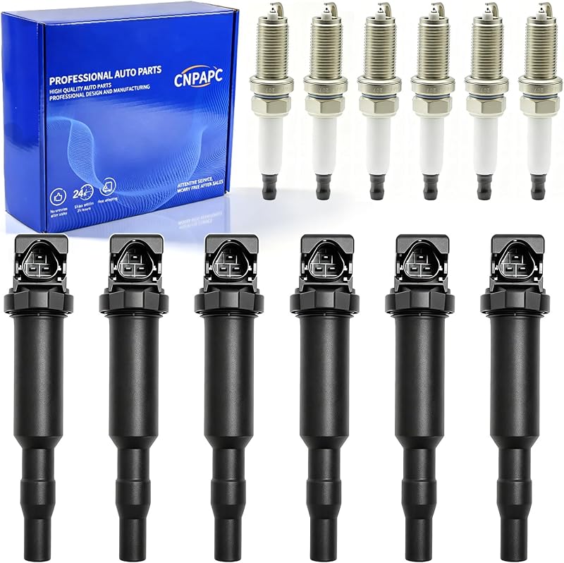 Kit com 6 bobinas de ignição UF592 e 6 velas para BMW 128i, 325i, 328i, 330i, 525i, 528i, 530i, X3 e Z4 – CNPAPC