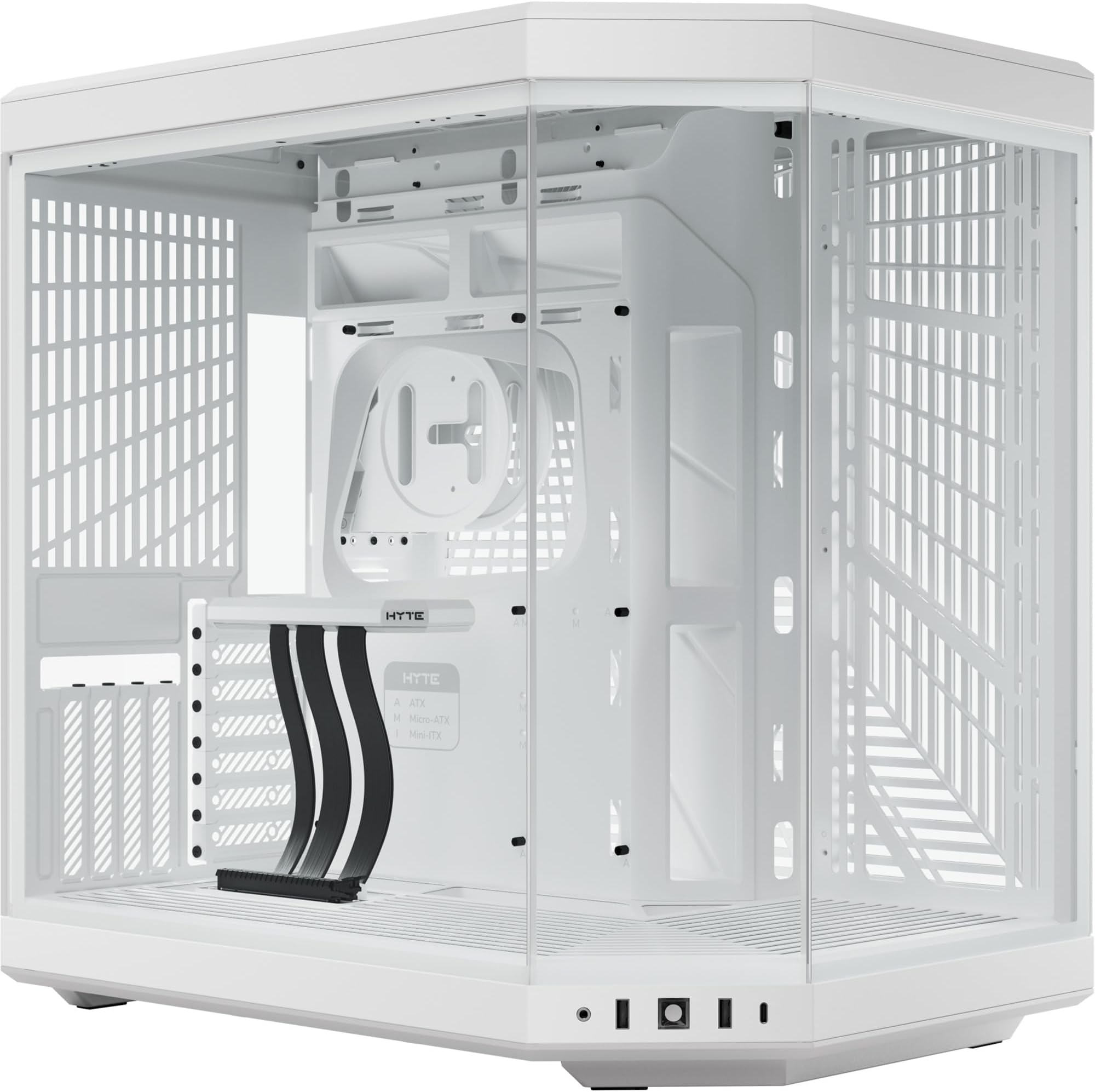 Y70 Snow White Mid-Tower Tempered Glass PC Gaming Case