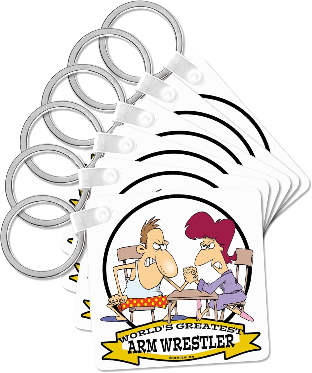 Surprising Showdown: 3D Key chain vs. Funny Arm Wrestler Cartoons