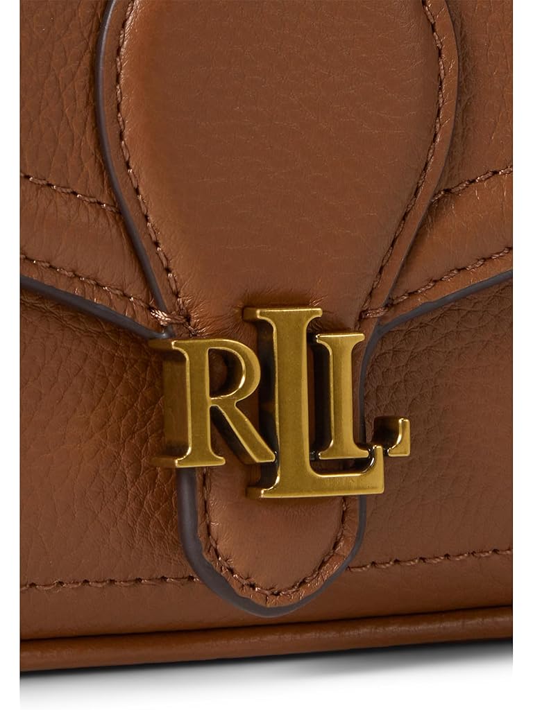 Tan Lauren Ralph Lauren Pebbled Leather Bradley Crossbody Wallet