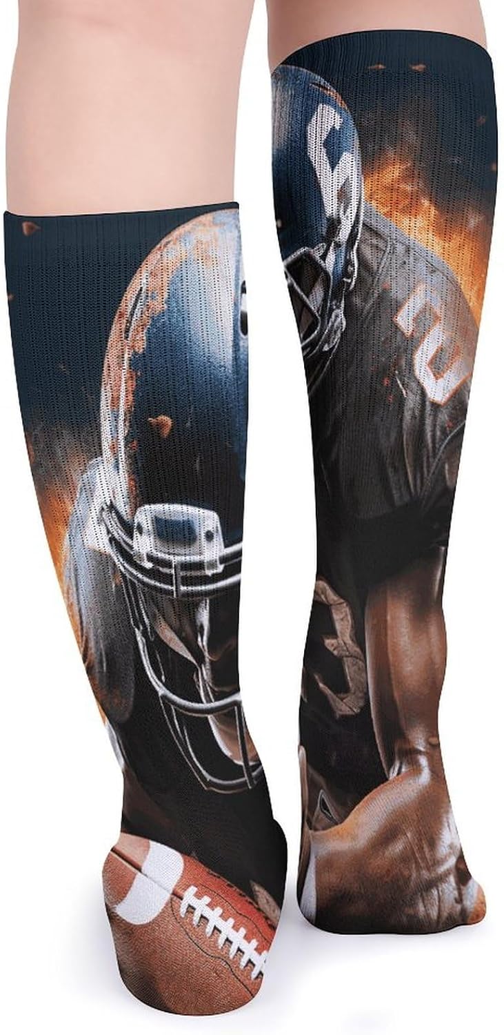 5 Pairs Knee High Socks American Football Long Tube Boot Seamless Toe