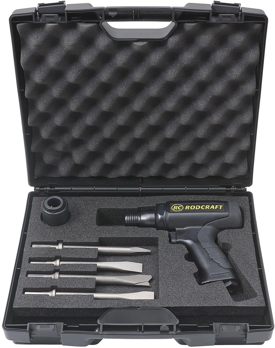 RC5195K-C Chisel Hammer Tool Kit: 1x RC5195 Air Chisel Hammer 2100 Strokes/min 11mm Hexagonal with Case and Chisel